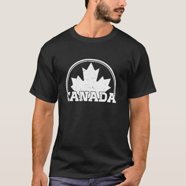 Canada USA America Hockey Canadian Maple Leaf  T-Shirt (Front)