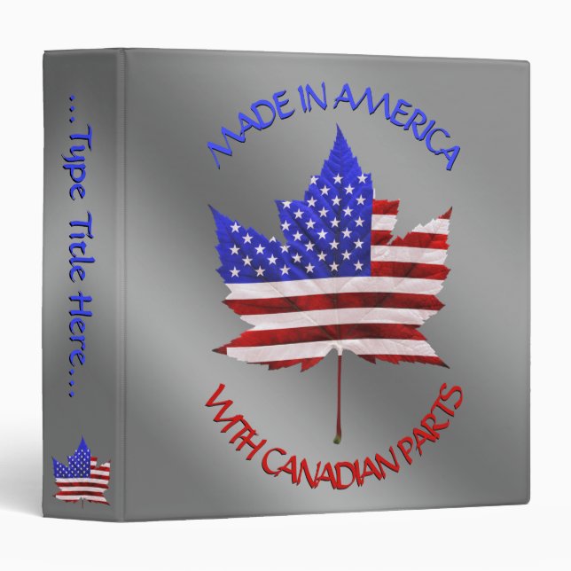 Canada USA Binder Personalized CN US Photo Album (Front/Spine)