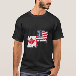 Canada Usa Flag American Canadian T-Shirt