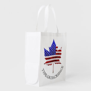 Canada USA Grocery Tote Bags Personalized 