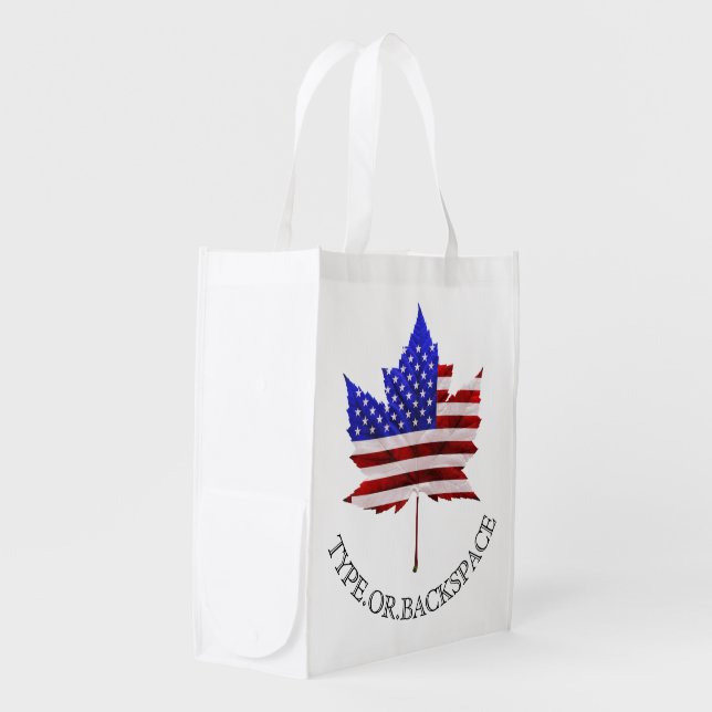 Canada USA Grocery Tote Bags Personalized  (Front Side)