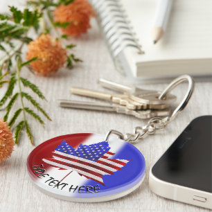 Canada USA Keychain Personalized Souvenir Keychain