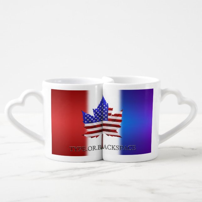 Canada USA Love Cups US Canada Souvenir Mugs (Front Nesting)