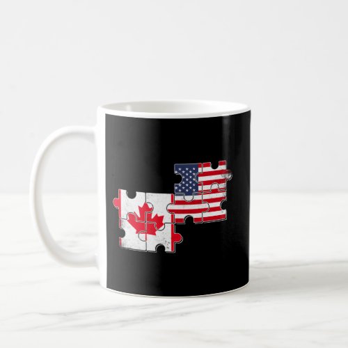 Canada Usa Love Roots Canadian American Flag Coffee Mug