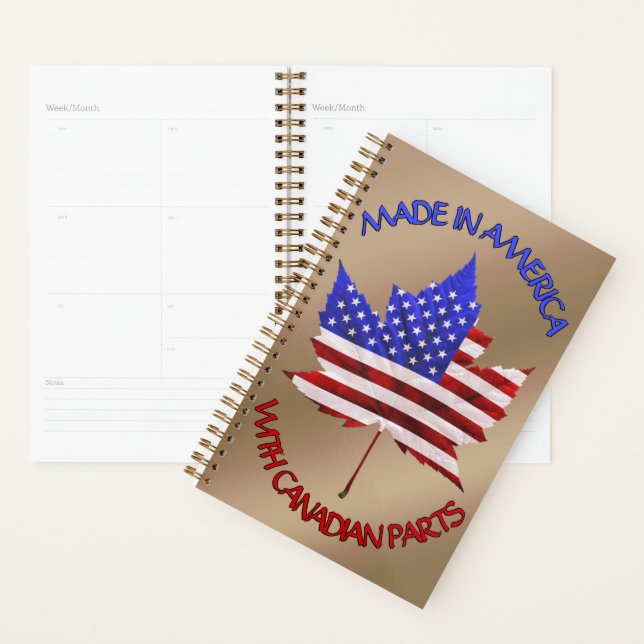 Canada USA Souvenir Planner Notebook Personalized  (Display)