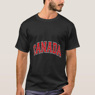 Canada Varsity Style Red Text T-Shirt