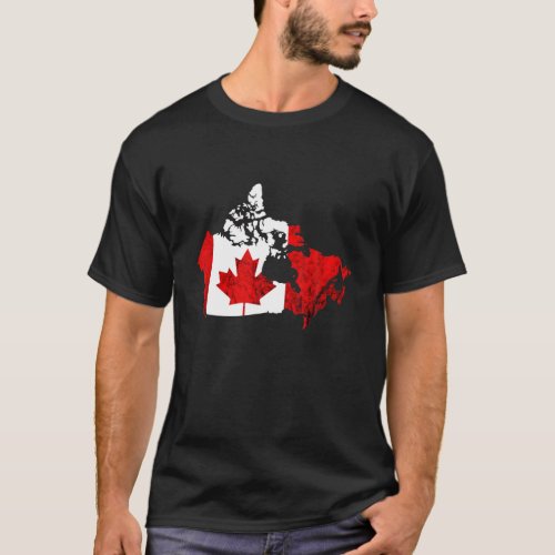 Canada Vintage Map Canada Flag Canadian Roots Mapl T_Shirt