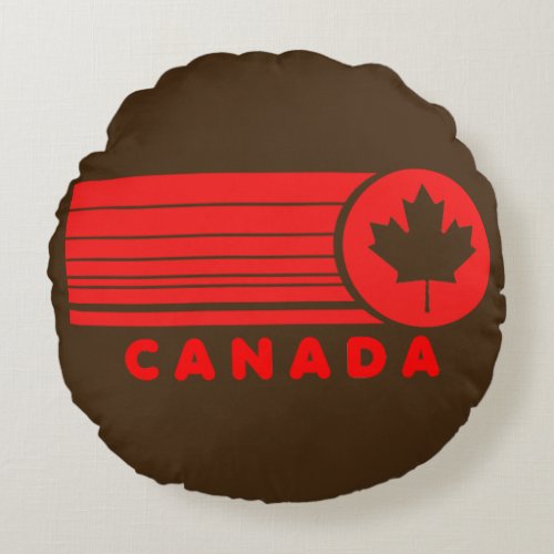 Canada Vintage Retro Maple Leaf Round Pillow