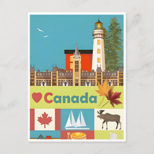Canada Vintage Travel lighthouse retro alberta Postcard