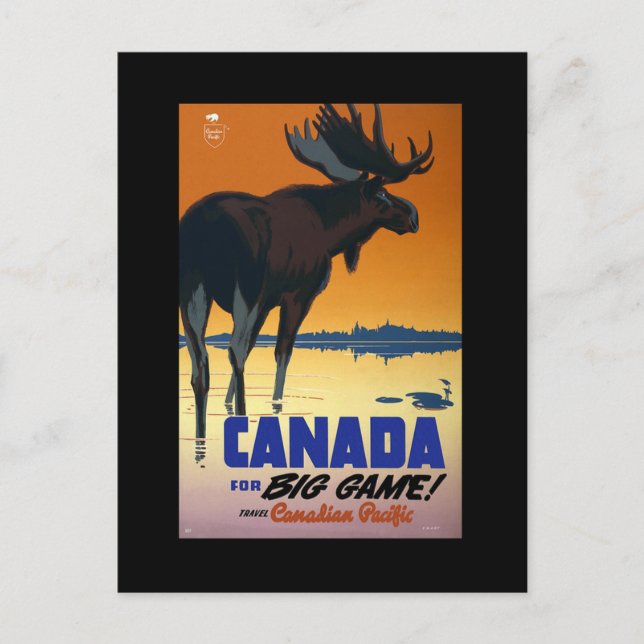 Canada Vintage Travel Poster on Cards, Postcards (Front)