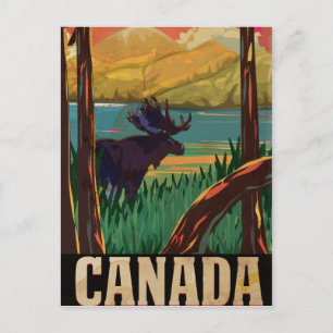 Canada Vintage Travel Poster Postcard
