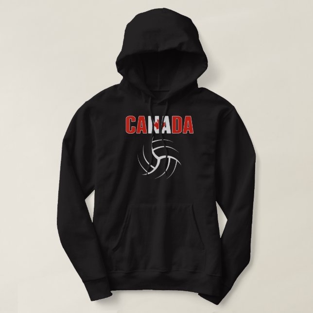 Canada Volleyball Lovers Jersey Canadian Flag Spor Hoodie (Design Front)
