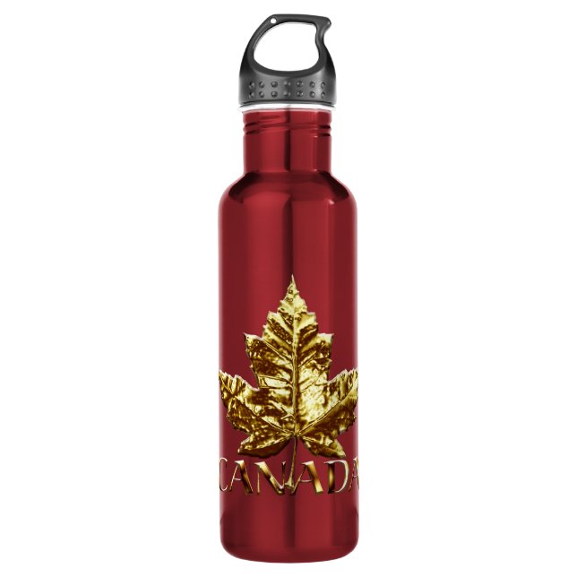 Canada Water Bottles Gold Maple Leaf Souvenir (Front)