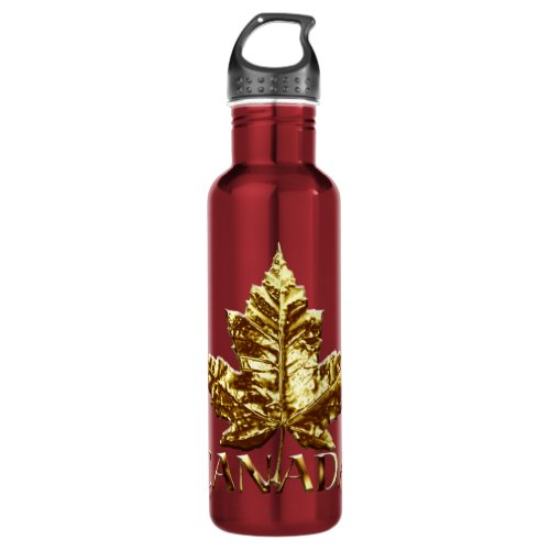 Canada Water Bottles Sporty Gold Maple Leaf Bottle