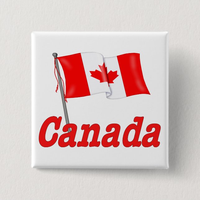 Canada Waving Flag Button (Front)
