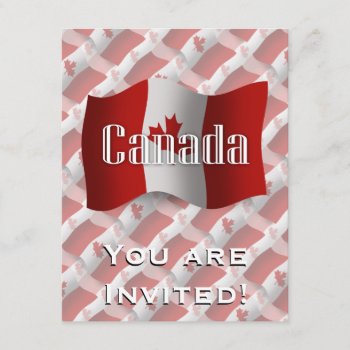 Canada Waving Flag Invitation by representshop at Zazzle