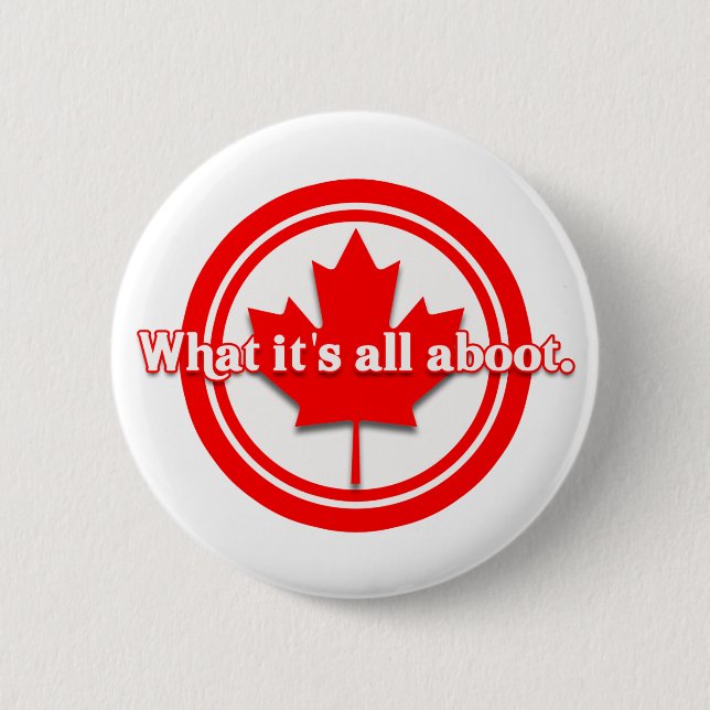 Canada What It's All Aboot Pinback Button (Front)