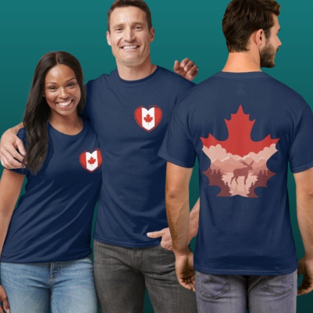 Canada Wildlife Heart Double-Sided Graphic Tee (Creator Uploaded)