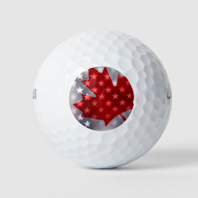 Canada with America flags Golf Balls (Front)