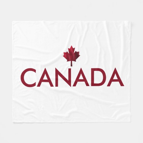Canada with Red Maple Leaf Fleece Blanket