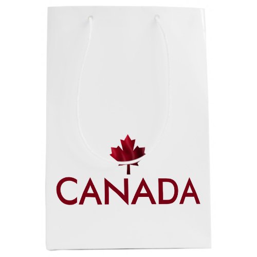 Canada with red wavy maple leaf medium gift bag