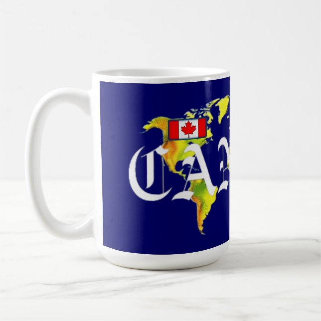 CANADA WORLD MAP COFFEE MUG (Left)