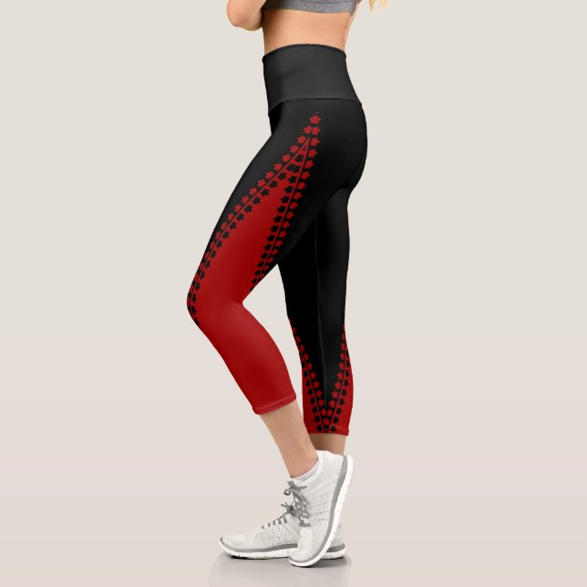 Canada Yoga Pants Classic Canada Maple Leaf Pants (Left)