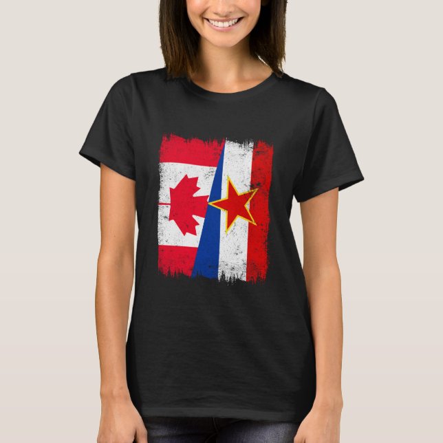 Canada Yugoslavia Half Flag Canadian Yugoslavian H T-Shirt (Front)