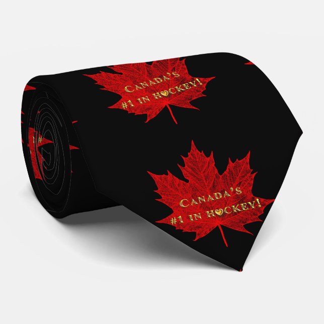 Canada's #1 in Gold!-Hockey Neck Tie (Rolled)