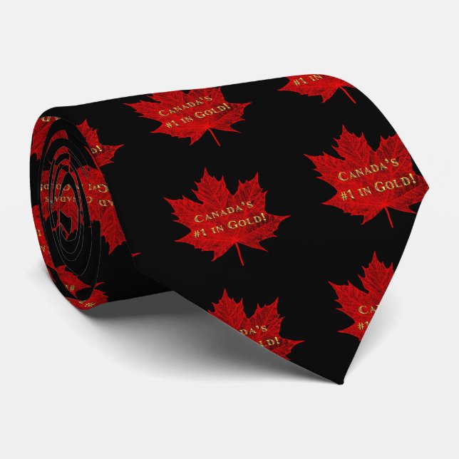 Canada's #1 in Gold!-Hockey Tie (Rolled)