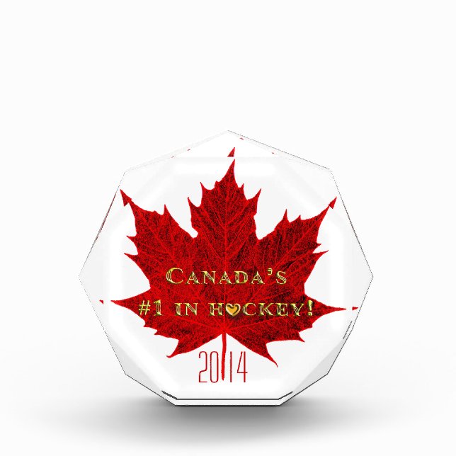 Canada's #1 in Hockey-Maple Leaf/customize Acrylic Award (Front)