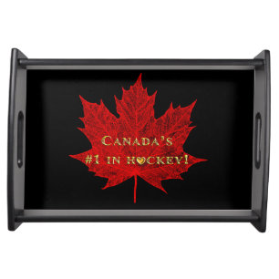 Canada's #1 in Hockey-Maple Leaf+Heart Serving Tray