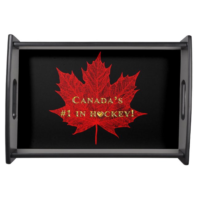 Canada's #1 in Hockey-Maple Leaf+Heart Serving Tray (Front)
