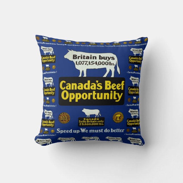 Canada's Beef Opportunity Throw Pillow (Front)