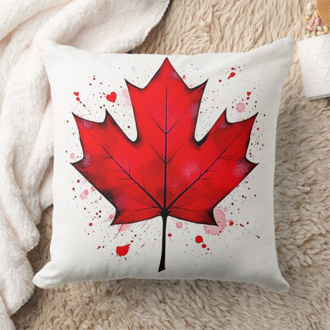Canada's Soul Leaf Throw Pillow (Blanket)