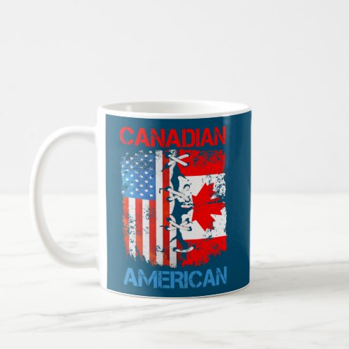 Canadian American Flag Canada Day Men Women  Coffee Mug