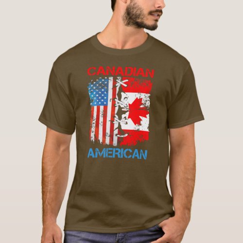 Canadian American Flag Canada Day Men Women  T_Shirt