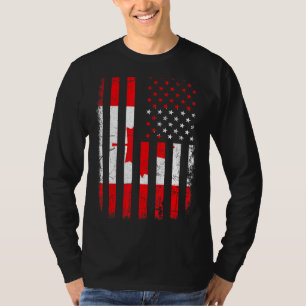 Canadian American Flag Canadian Roots Canada Ameri T-Shirt