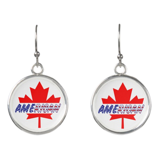 Canadian American Pride Earrings (Front)