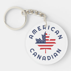 Canadian American  Roots  Keychain