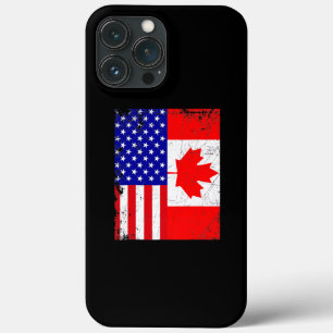 Canadian American USA Canada Flag 4th of July iPhone 13 Pro Max Case