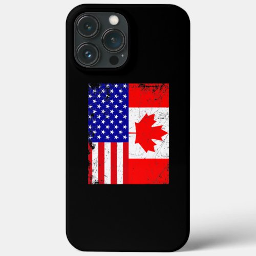 Canadian American USA Canada Flag 4th of July  iPhone 13 Pro Max Case