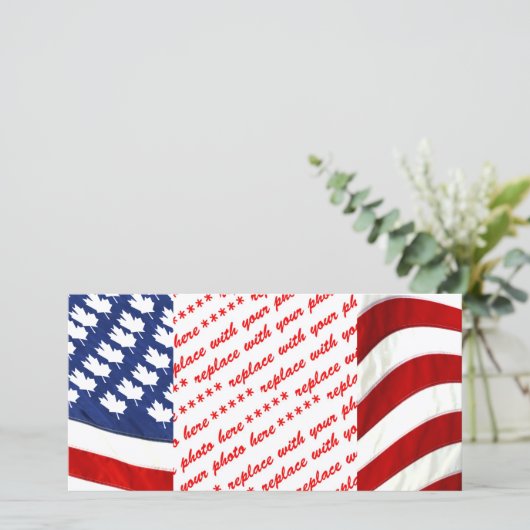 Canadian / American Waving Flag (Standing Front)