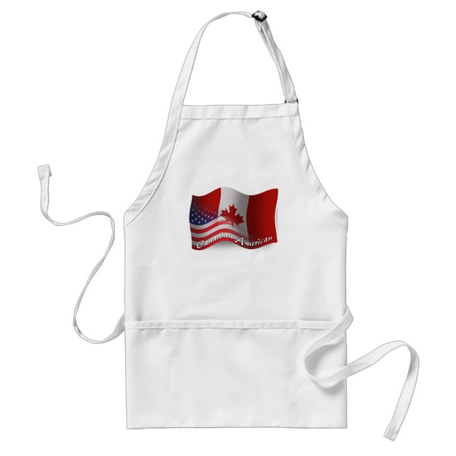 Canadian-American Waving Flag Adult Apron (Front)