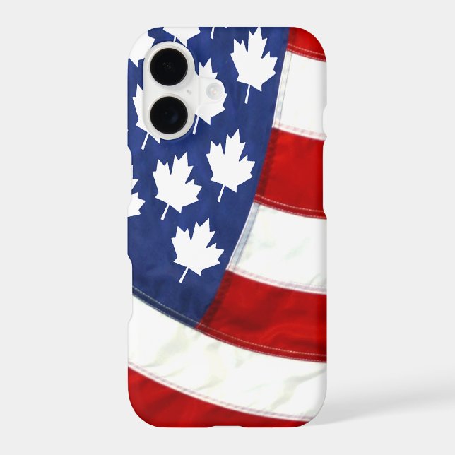 Canadian / American Waving Flag iPhone Case (Back)