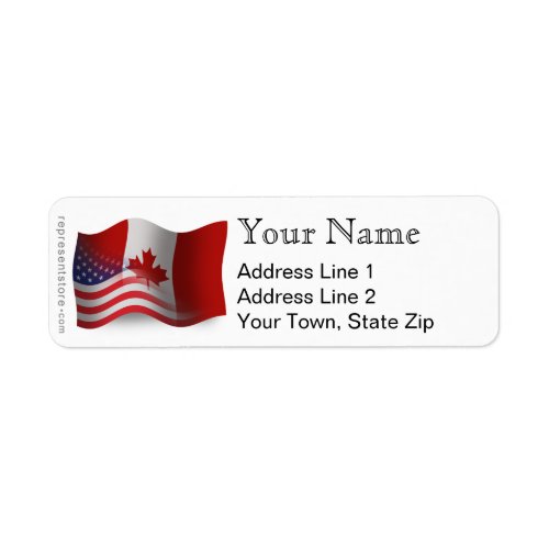 Canadian_American Waving Flag Label