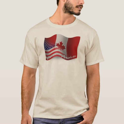 Canadian_American Waving Flag T_Shirt