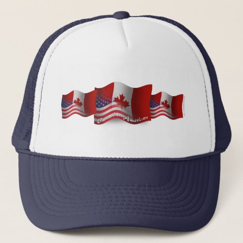 Canadian_American Waving Flag Trucker Hat