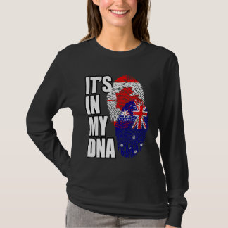 Canadian And Australian Mix DNA Flag Heritage T-Shirt