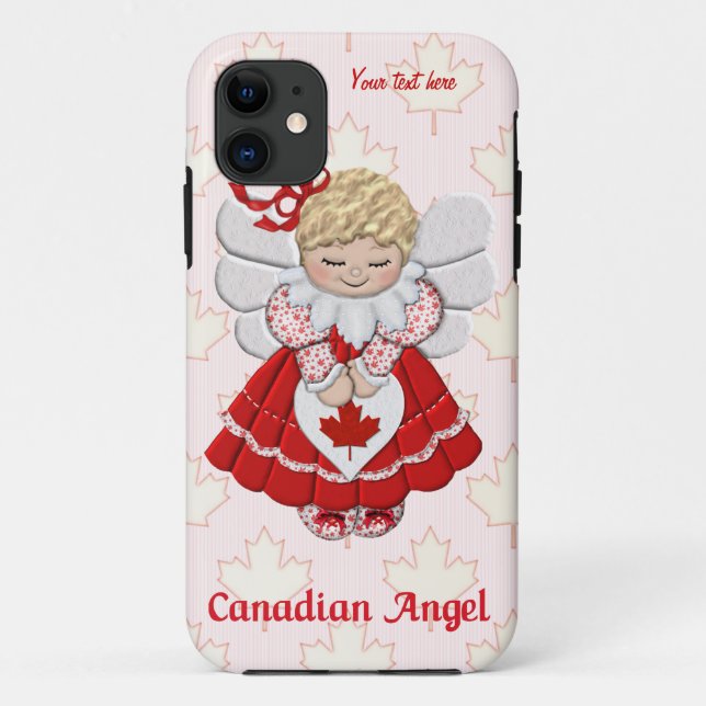 Canadian Angel and Maple Leaf  - Customize Case-Mate iPhone Case (Back)